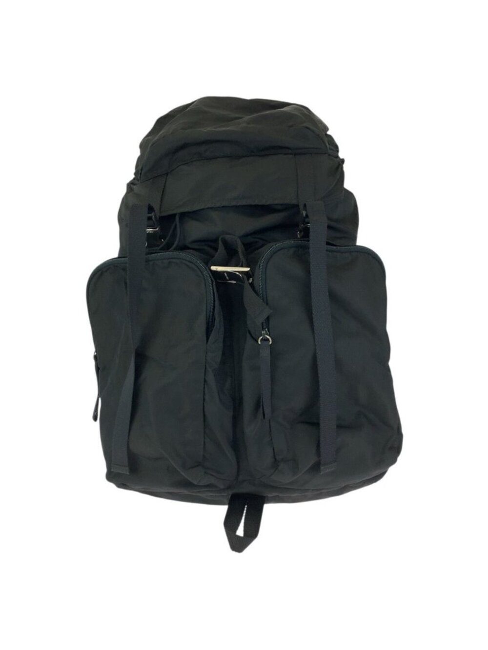 Prada Tessuto Black Silver Nylon Backpack - Picture 1 of 9